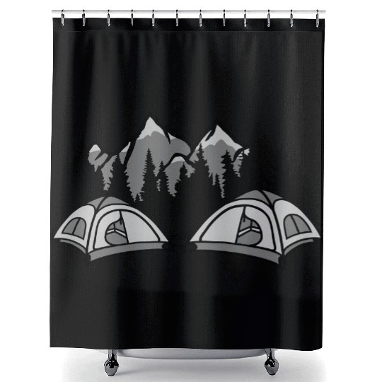 forest camper outdoor live Shower Curtains