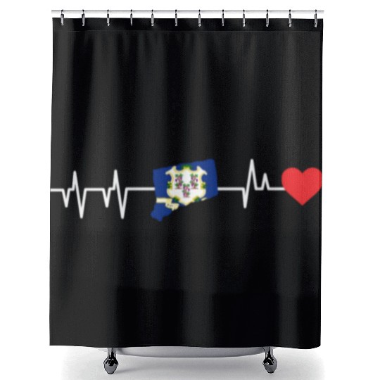 Connecticut Heartbeat Gift Shower Curtains