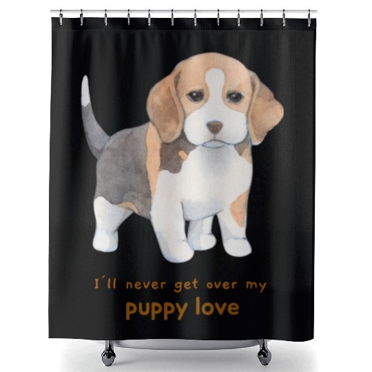 I'll Never Get over my Puppy Love. Adorable Beagle Shower Curtains