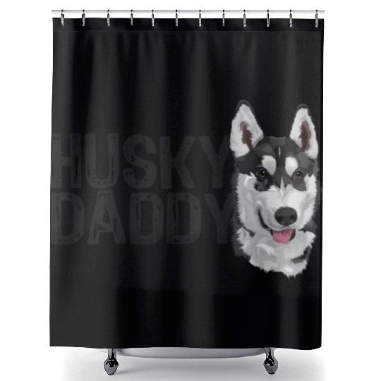 husky daddy Shower Curtains