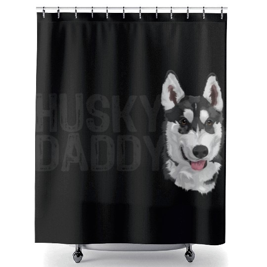 husky daddy Shower Curtains