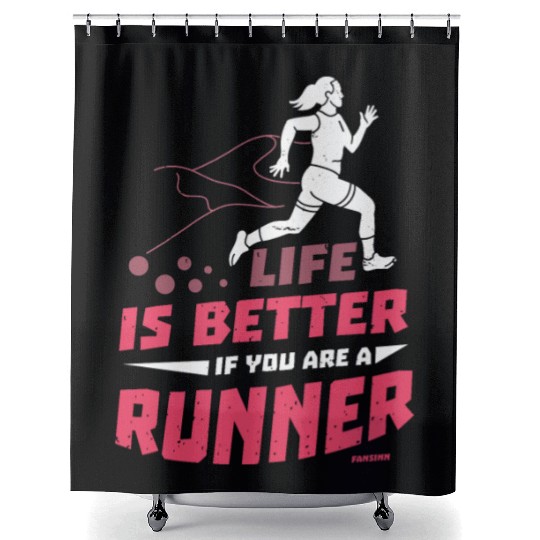 Run jogging sport race training gift Shower Curtains