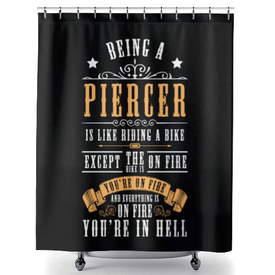 Piercing Work Ring Shower Curtains