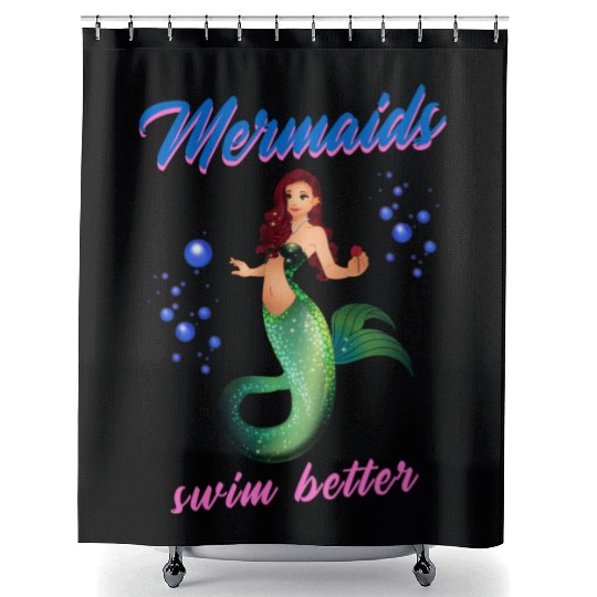 Mermaid Swimming Mermaids Swim Better Shower Curtains