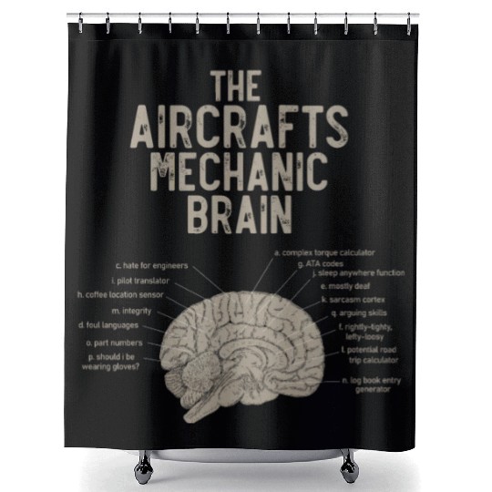Aircraft Mechanics Brain Shower Curtains