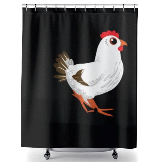 Life Is Better with Chickens Cartoon Funny Chick Shower Curtains