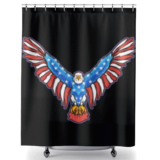 American Bald Eagle American 4th of July Patriotic Shower Curtains