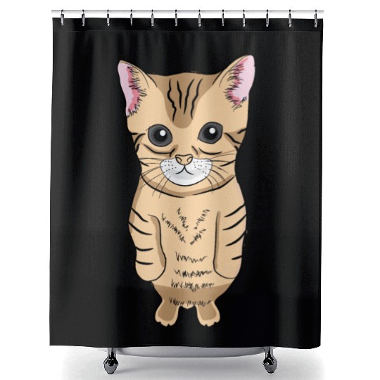 Cute Standing Cat Meme Cute Kitten Standing on Two Shower Curtains