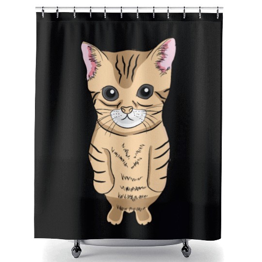 Cute Standing Cat Meme Cute Kitten Standing on Two Shower Curtains