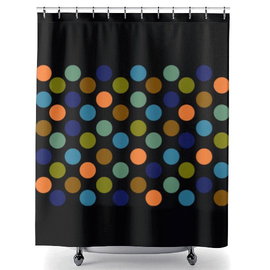 Dots - 1970's Autumn Spots Shower Curtains