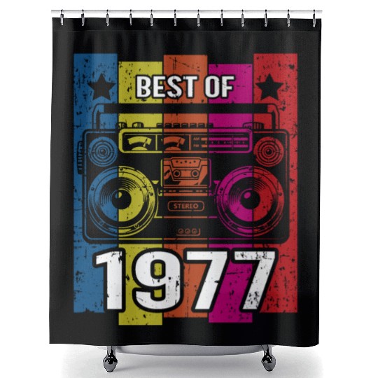 Best of 1977 Stereo Radio Cassette Player Birthday Shower Curtains