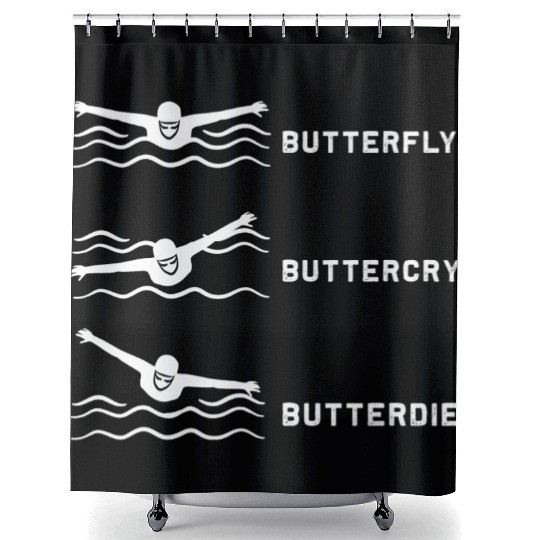 Swimmer Butterfly Swim Swimming Shower Curtains