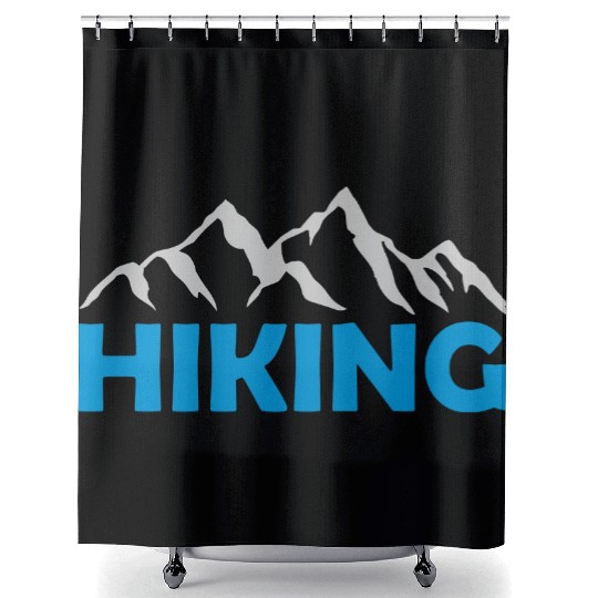Hiking mountains landscape silhouette Shower Curtains