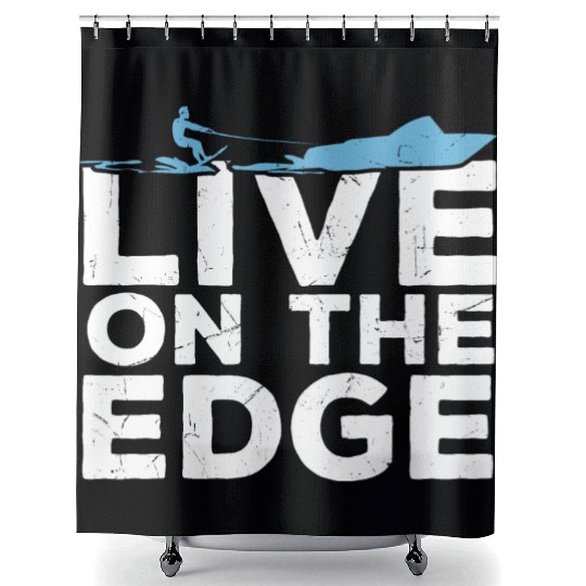 The Edge Water Skiing Shower Curtains