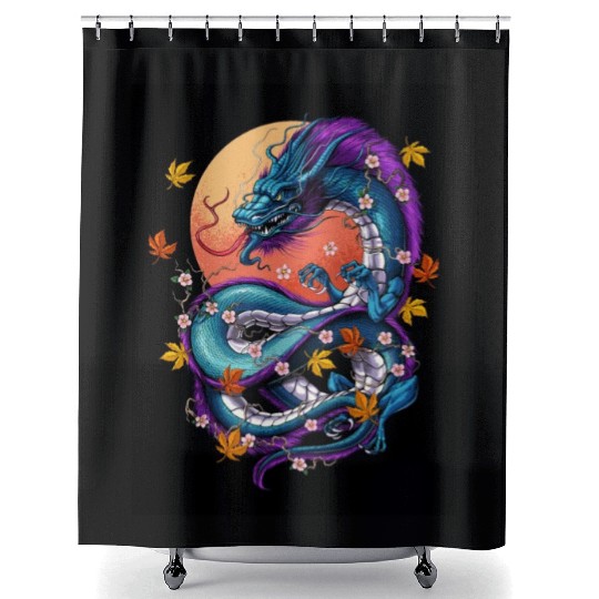 Japanese Dragon Shower Curtains