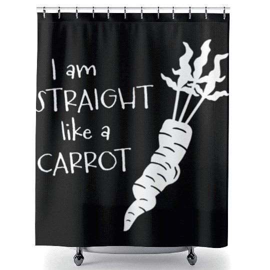 straight like a carrot - white uni I Shower Curtains