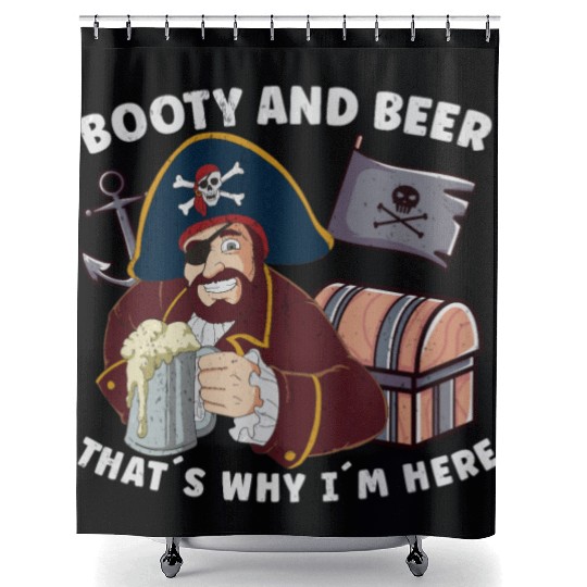 Beer Lover Pirate Pirate Ship Pirate Captain Shower Curtains