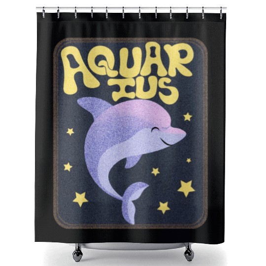 Aquarius Sign Animal Shower Curtains