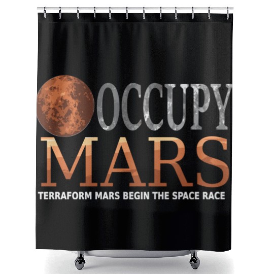 Occupy Mars Terraforming Space Race Shower Curtains