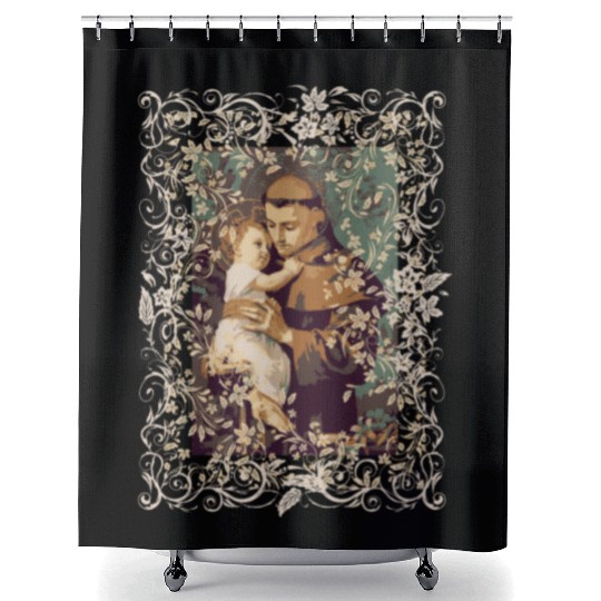 Saint Anthony Of Padua Catholic St Rosary Shower Curtains