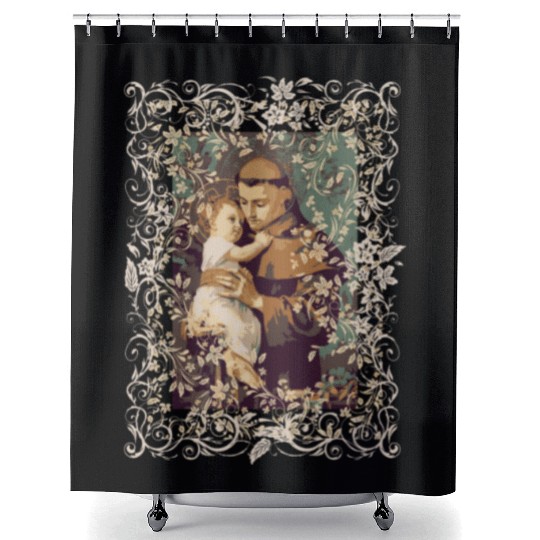 Saint Anthony Of Padua Catholic St Rosary Shower Curtains
