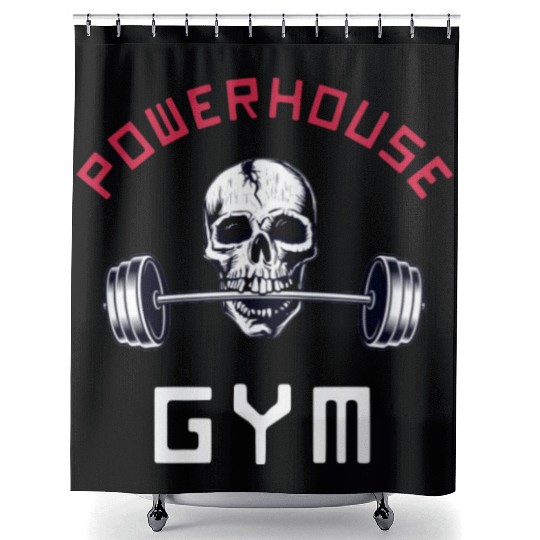 Powerhouse Gym - Bodybuilding Workout Saying Shower Curtains