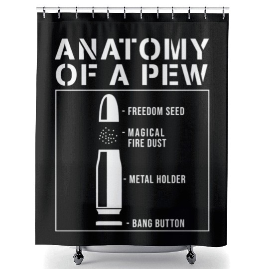 Anatomy Of A Pew Bullet Shower Curtains
