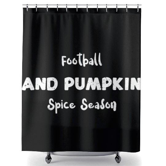 Football And Pumpkin Spice Season Shower Curtains