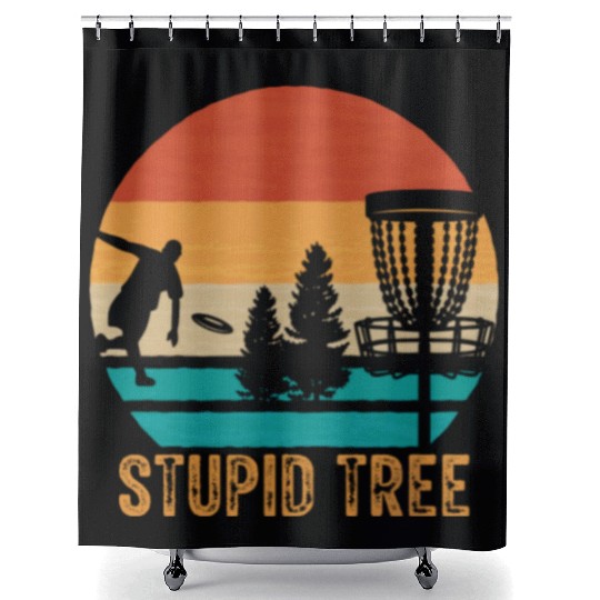 Stupid Tree Disc Golf Vintage Ultimate Frisbee Shower Curtains