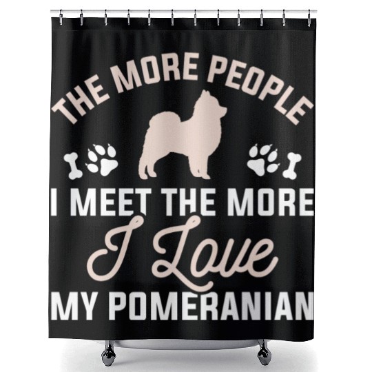 I Love My Pomeranian Shower Curtains