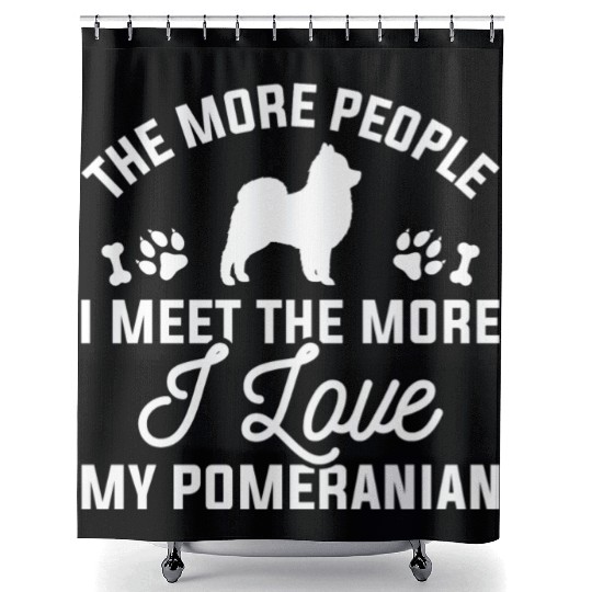 I Love My Pomeranian Shower Curtains