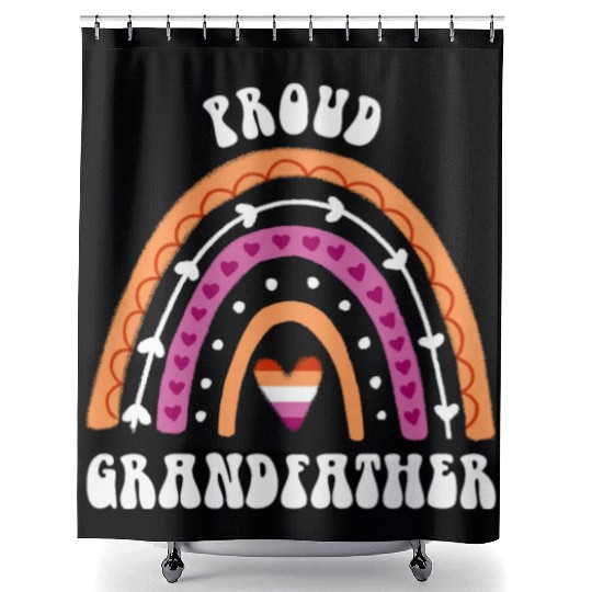 Proud Grandfather Lesbian Pride Rainbow Shower Curtains