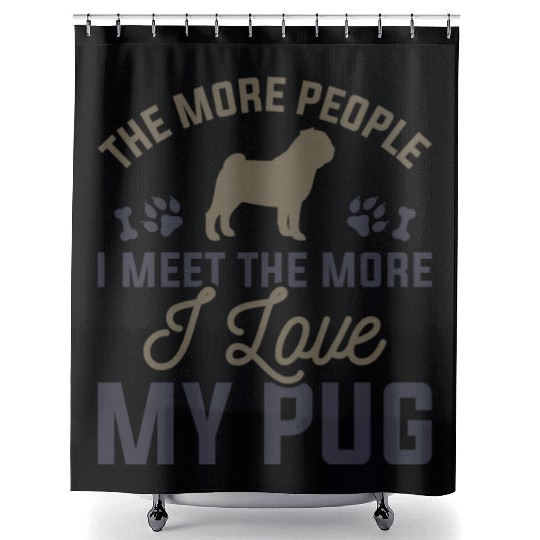 I Love My Pug Shower Curtains