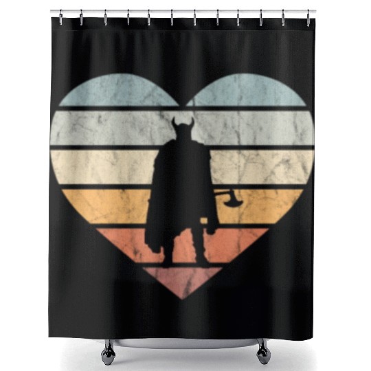 I Love Viking Warrior With Axe Shower Curtains