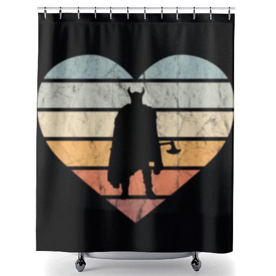 I Love Viking Warrior With Axe Shower Curtains