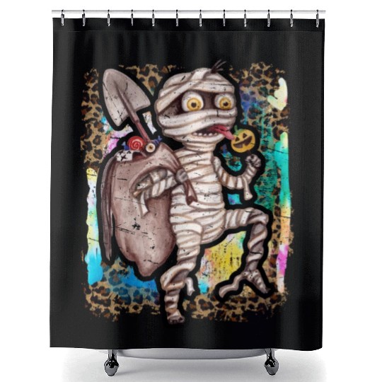 Halloween Zombie Mummy Tie Dye Shower Curtains