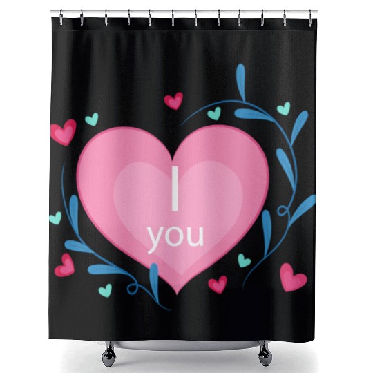 i love you Shower Curtains