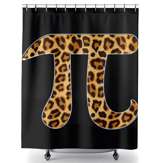 Pi Leopard Print Skin Cheetah Pi Day Math Nerd Shower Curtains