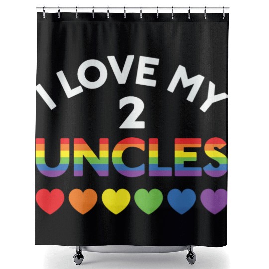 LBGT Flag Gay Pride Human Love my 2 Uncles Shower Curtains