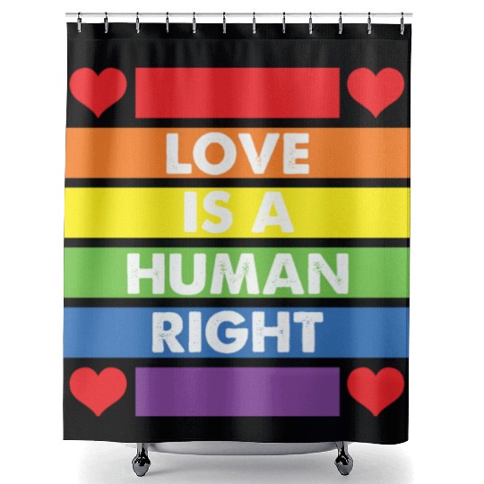 LBGT Flag Gay Pride Human Love Human Right Shower Curtains