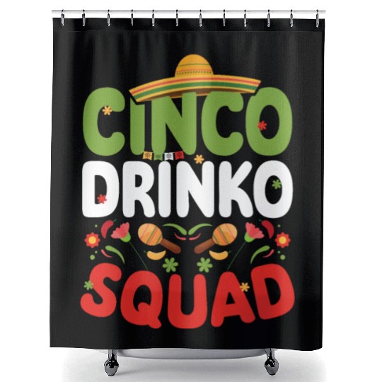 Cinco De Drinko | Bourbon Drinker Shower Curtains | Whisky