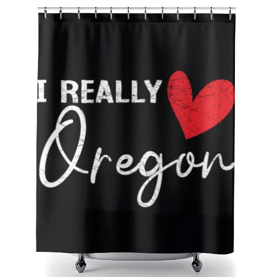 I Really Love Oregon USA America Oregonians Shower Curtains