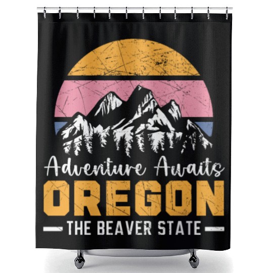 Adventure Awaits Oregon The Beaver State USA Shower Curtains