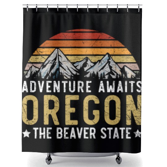 Adventure Awaits Oregon The Beaver State USA Shower Curtains