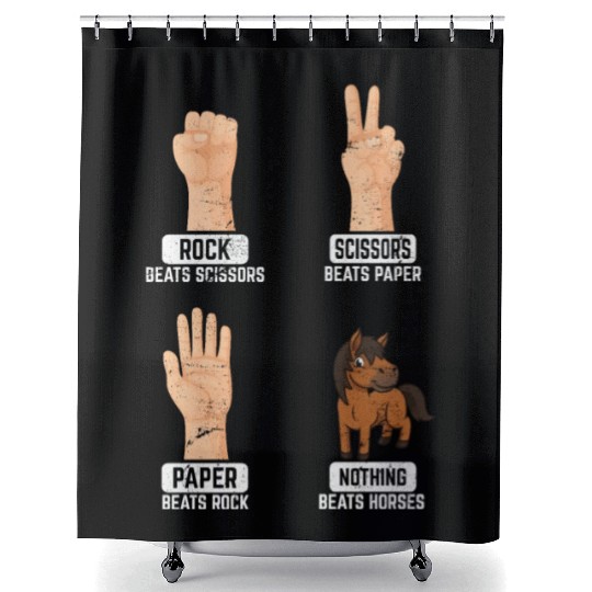 Rock Paper Scissors Nothing Beats Horses Horse Rid Shower Curtains