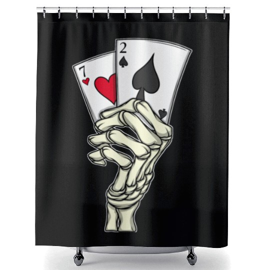 Poker Player Poker Cards 7 2 Skeleton Hand Poker Shower Curtains