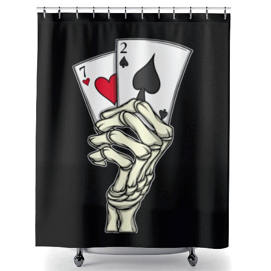 Poker Player Poker Cards 7 2 Skeleton Hand Poker Shower Curtains