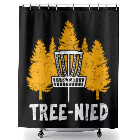 Tree-Nied Disc Golf Players Funny Frisbee Golf Dis Shower Curtains