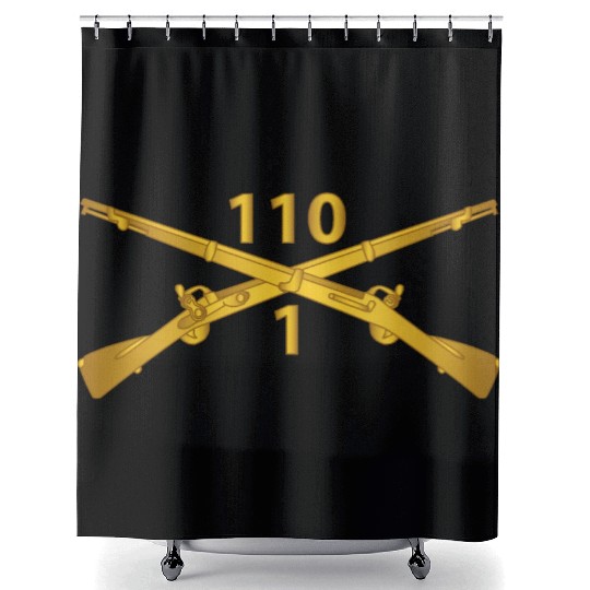 Army 1st Battalion 110th Infantry Regiment Inf Bra Shower Curtains