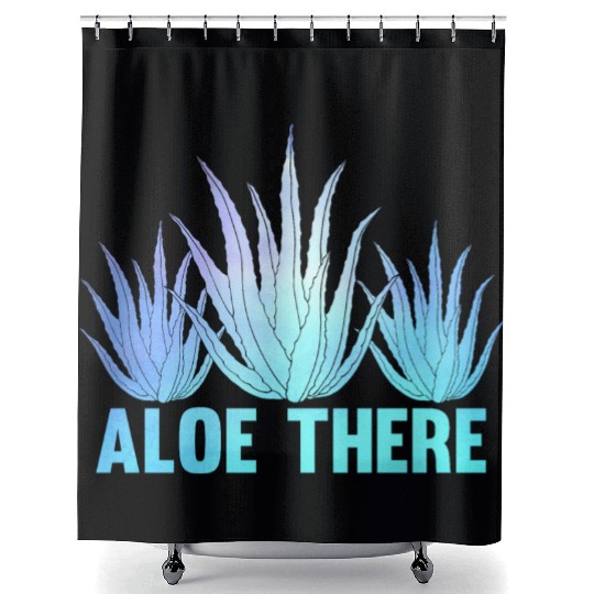 Aloe Vera Pun Plants Succulent Shower Curtains